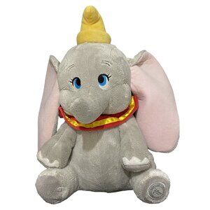Disney Store Dumbo as Clown Plush Elephant 15" Gray‎